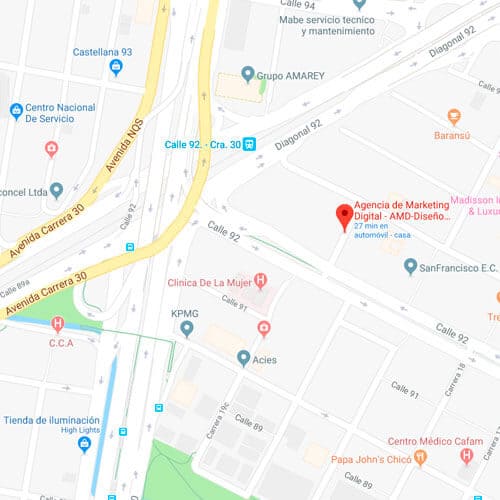 Mapa de Google maps, Ubicación empresa de diseño de páginas web